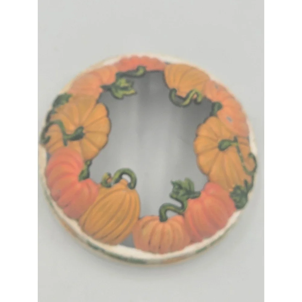 Yankee Candle Pumpkin Jar Topper Metal Candle Shade Fall Harvest Orange